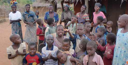 A community in a village in Malawi