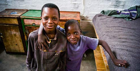 Two children at a local project in Zimbabwe