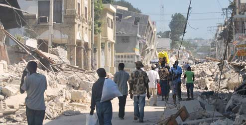 A street in Port-au-Prince after the earthquake