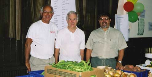 Members in Penarth selling vegetables