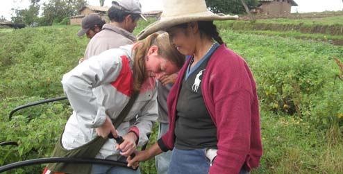 Development worker Sonja Bleeker and colleague in Peru