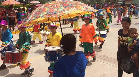 The colourful school parade The colourful school parade