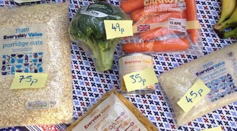 What your £5 will buy you for 5 days. Live Below the Line Ingredients