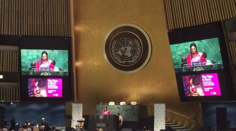 "I have been a victim but today I stand here to fight", UNFPA gives the UN stage to female survivor